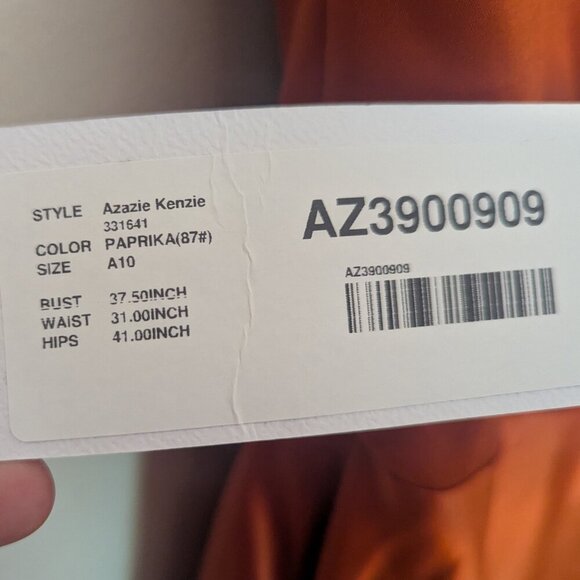 NWT AZAZIE Halter Paprika A Line Sweetheart Neck Satin Dress‎ Kenzie Bias Cut - Picture 6 of 8